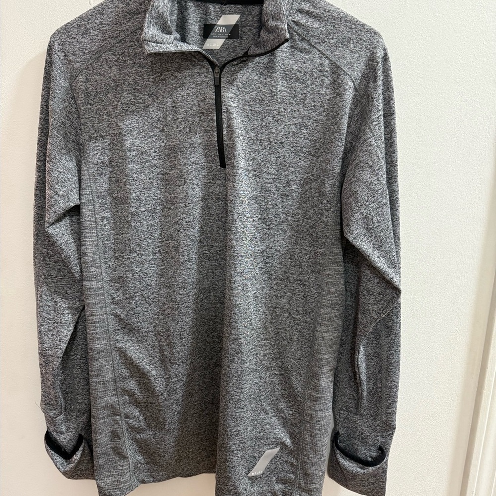 Zara Women's‎ Heather Gray Performance Quarter Zip Size S